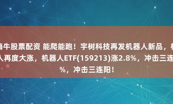 嗨牛股票配资 能爬能跑！宇树科技再发机器人新品，机器人再度大涨，机器人ETF(159213)涨2.8%，冲击三连阳！